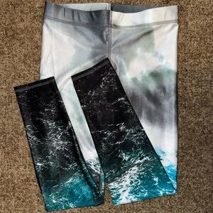 Terez Ocean Wave Print Leggings